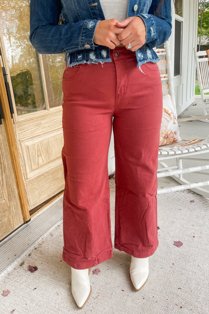 Dara Acid Wash High Rise Wide Leg Pant - Be You Boutique