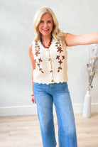 Linda Flower Knit Sweater Vest - Be You Boutique