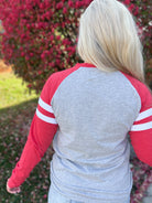 Valerie Long Sleeve Varsity T Shirt Top [S-2X] - Be You Boutique