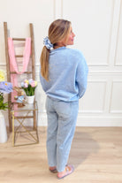 Luna Sky Blue Button Down Cardigan Top - Be You Boutique