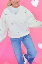 Bella Embroidered Teddy Sherpa Pullover - Be You Boutique