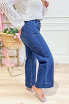 Risen Sam HR Patch Pocket Wide Leg Jeans [0-3X] - Be You Boutique