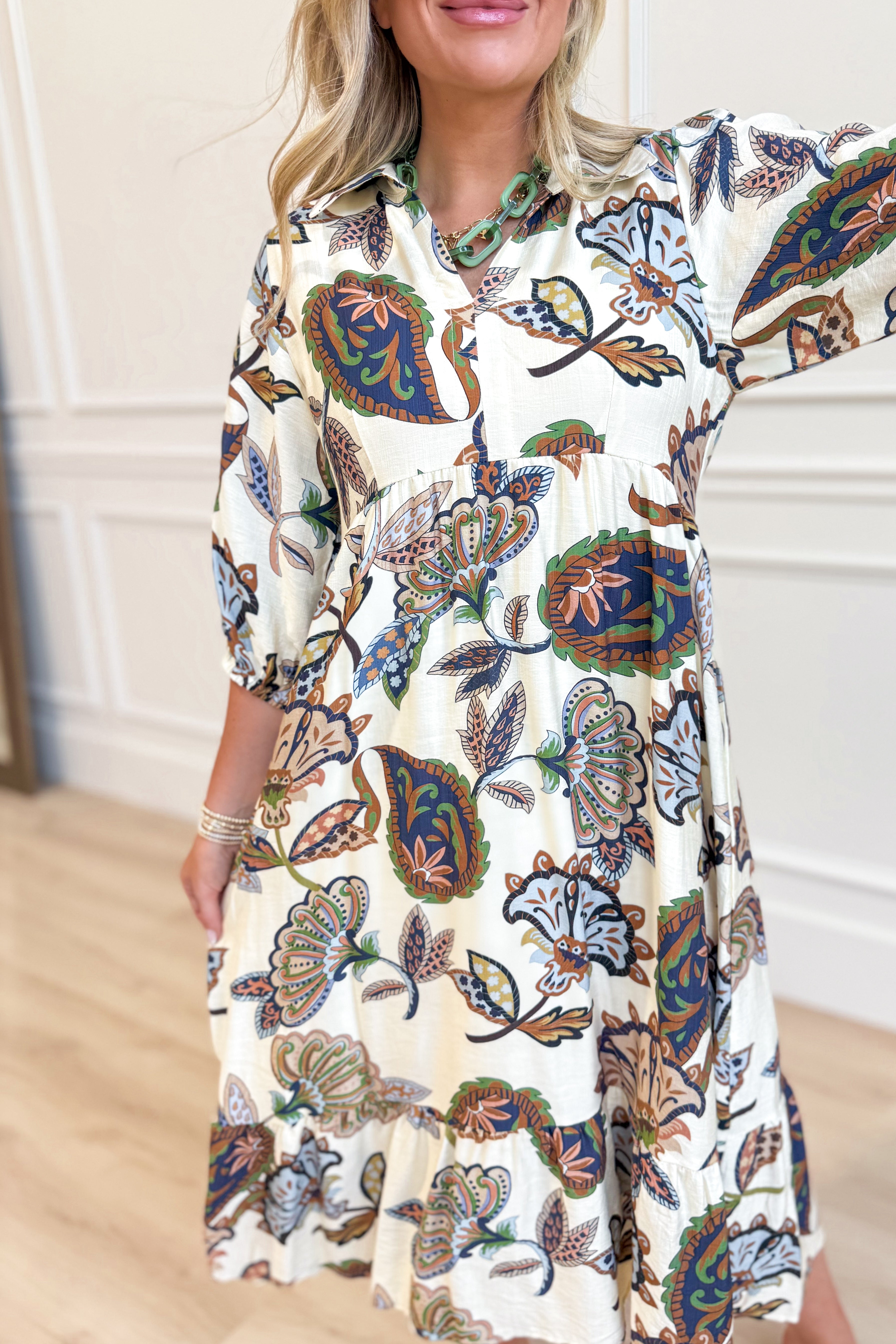 Logan Harvest Floral Midi Dress (XL-2X coming soon) - Be You Boutique