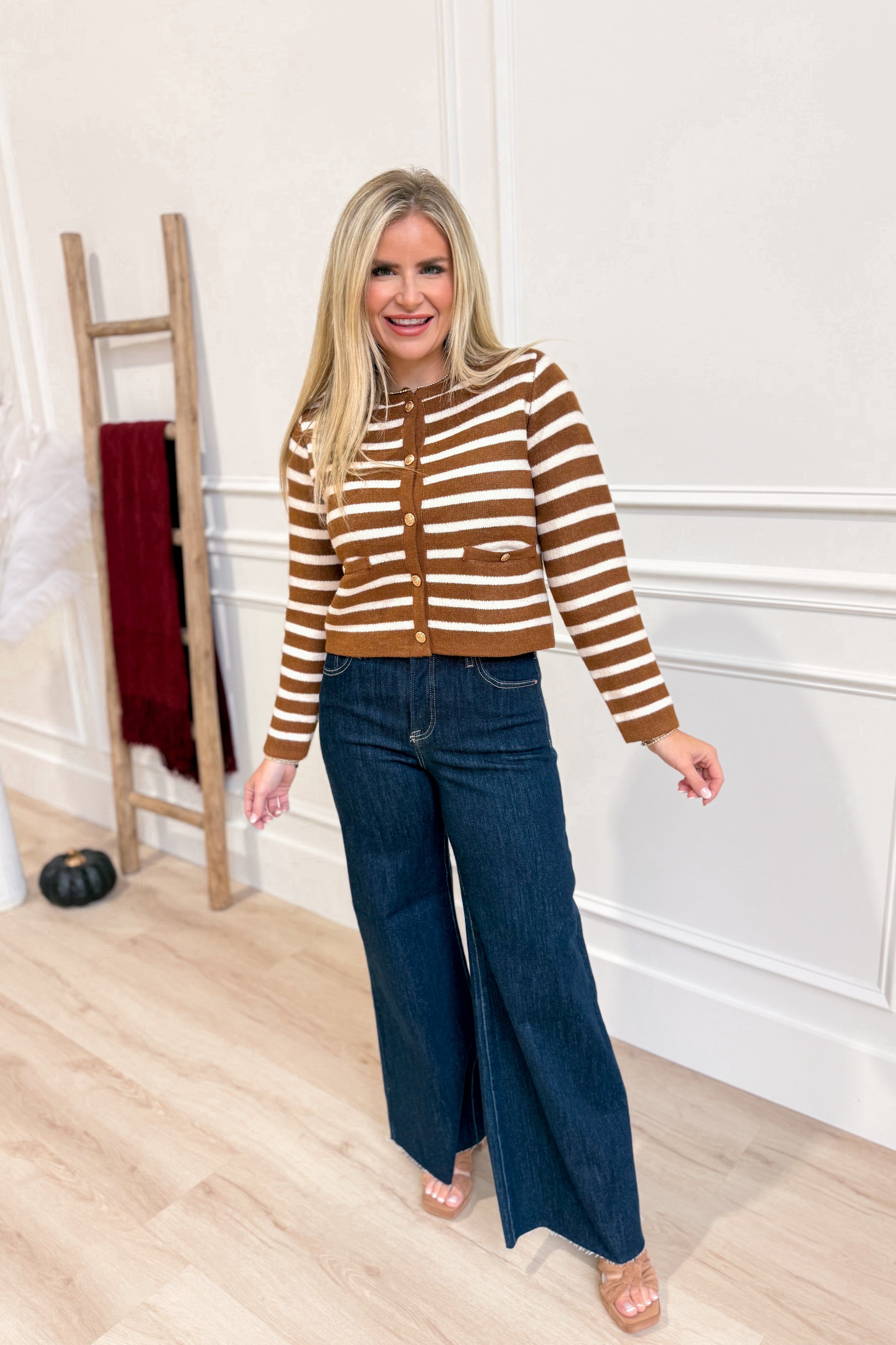 Betsy Striped Sweater Knit Cardigan - Be You Boutique