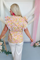 Shannon Ditsy Floral Ruffle Sleeve Top - Be You Boutique