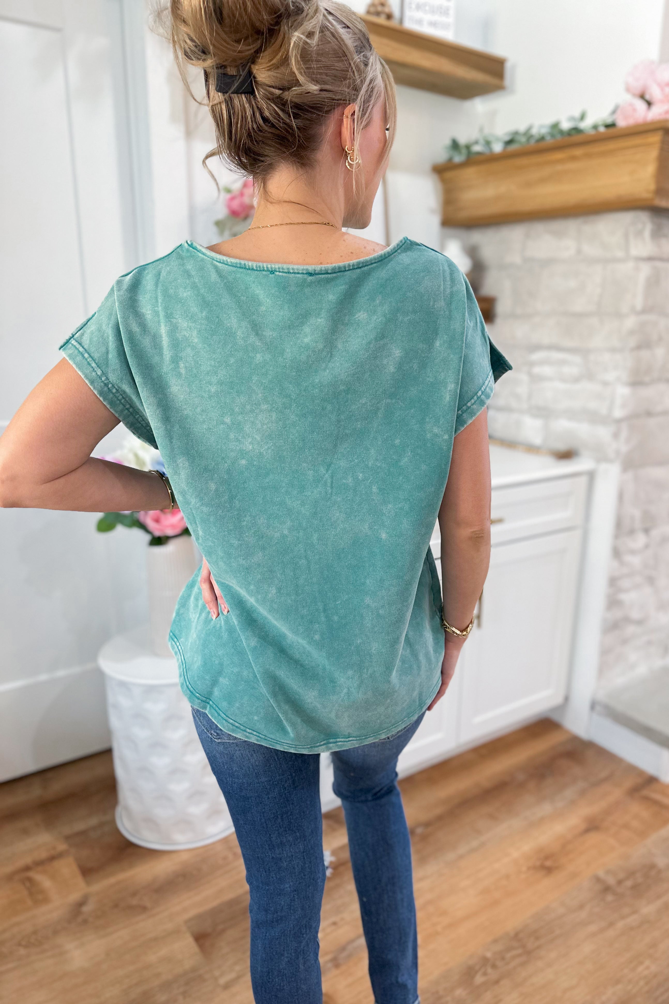 Jack Drop Shoulder Mineral Wash Cotton Jersey Top - Be You Boutique