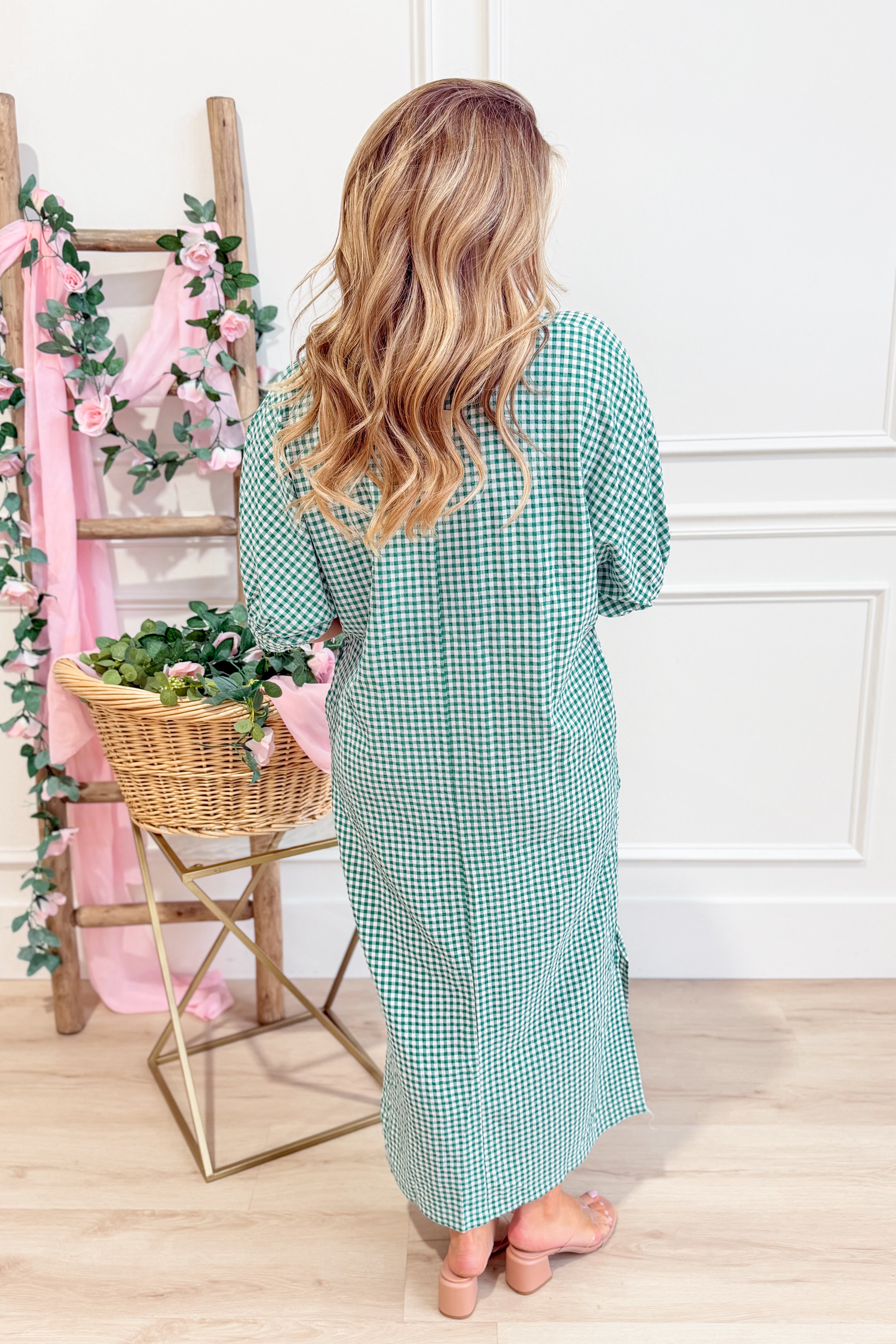 Casi Gingham Checkered Maxi Dress - Be You Boutique