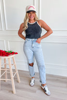 Lily Ribbed Tank Top - Black - Be You Boutique