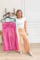 Luke Monkey Washed Terry Knit Wide Leg Pants - Be You Boutique