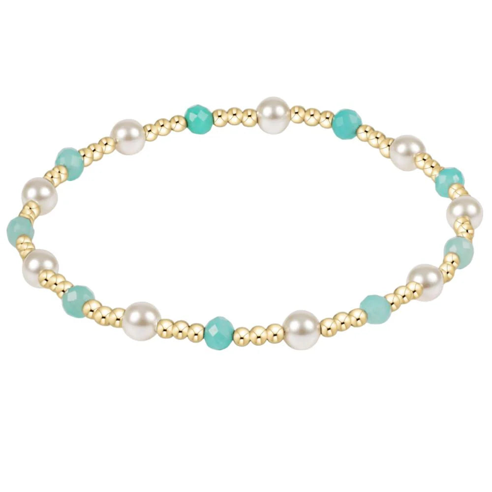 Enewton Amazonite and pearl sincerity bracelet with 4mm beads, elegant jewelry piece featuring Amazonite stones and pearls.