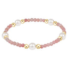 Enewton pink opal purpose pearl gold bracelet featuring 6mm round pink opal beads and gold accents, elegant jewelry accessory.