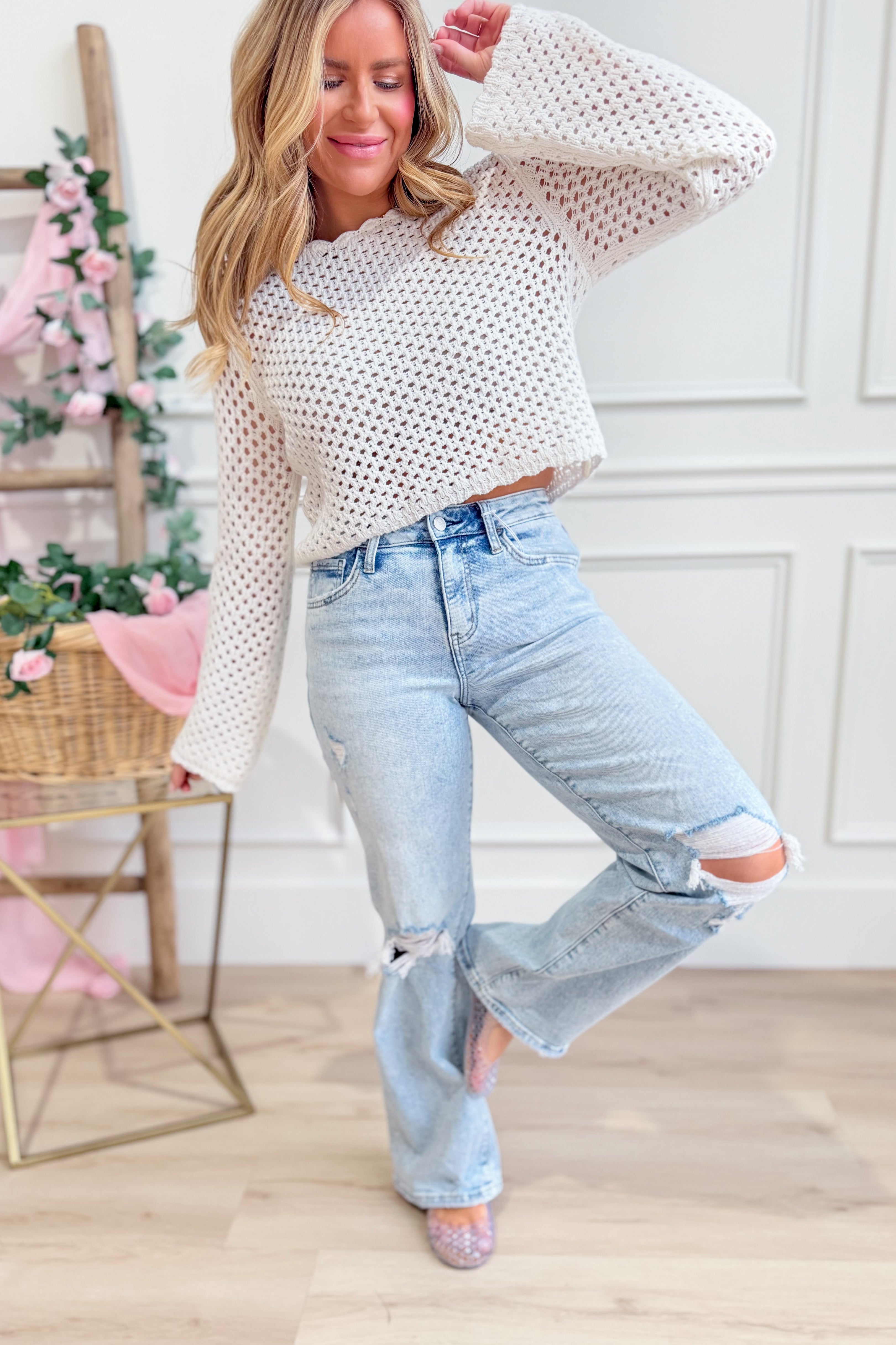 Vervet Slick High Rise Vintage Wide Leg Jean - Be You Boutique