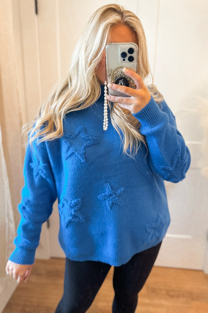 Damian High Neck Sweater with Star Detail - Be You Boutique