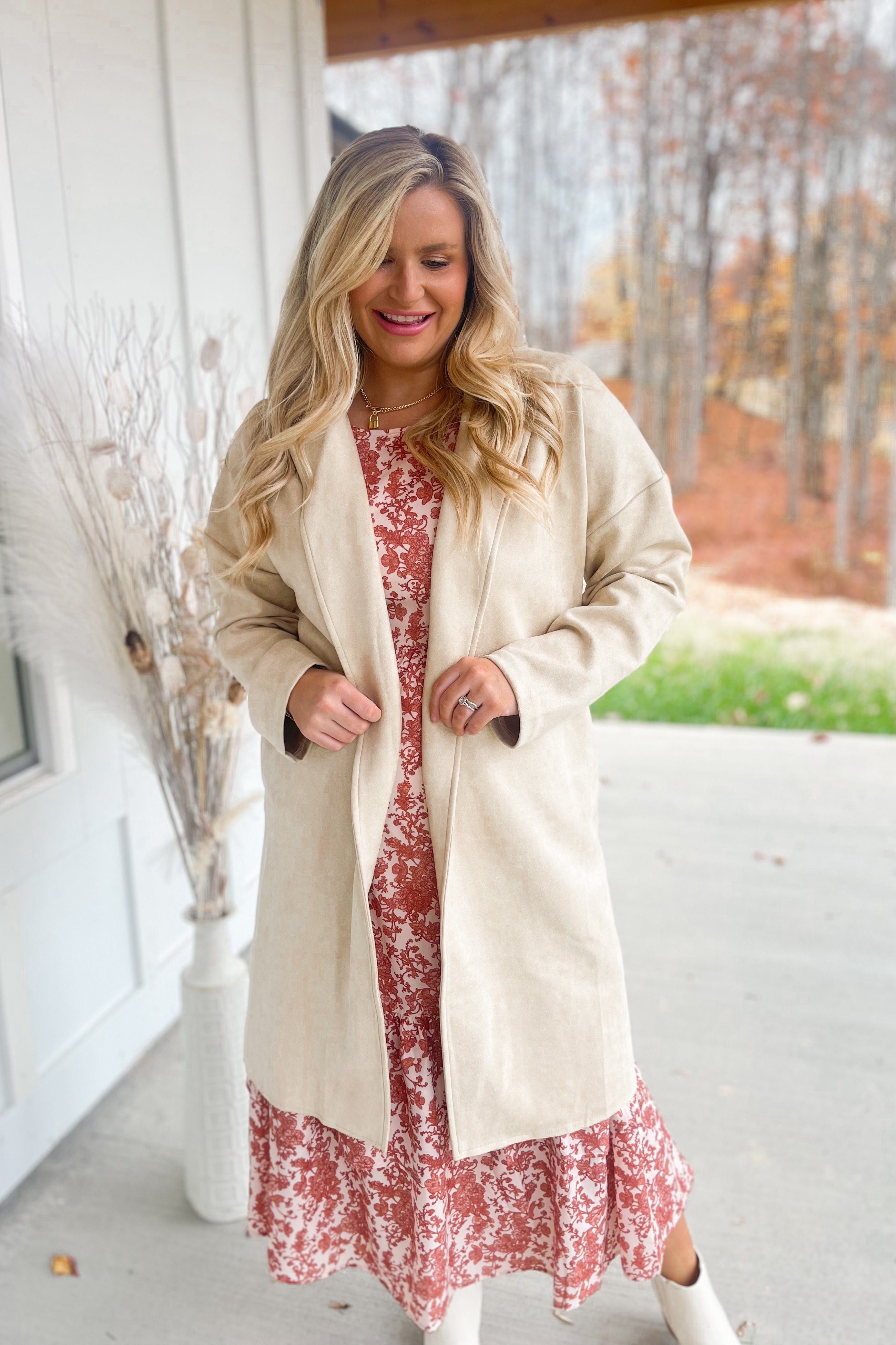 Gia Long Sleeve Suede Coat Jacket - Be You Boutique