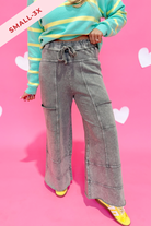 Bradley Mineral Washed Terry Knit Wide Leg Pants [S~3X] - Be You Boutique