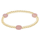 Enewton 3mm pink opal admire gem from 222 other jewelry collection, close-up showing smooth, polished pink gemstone.