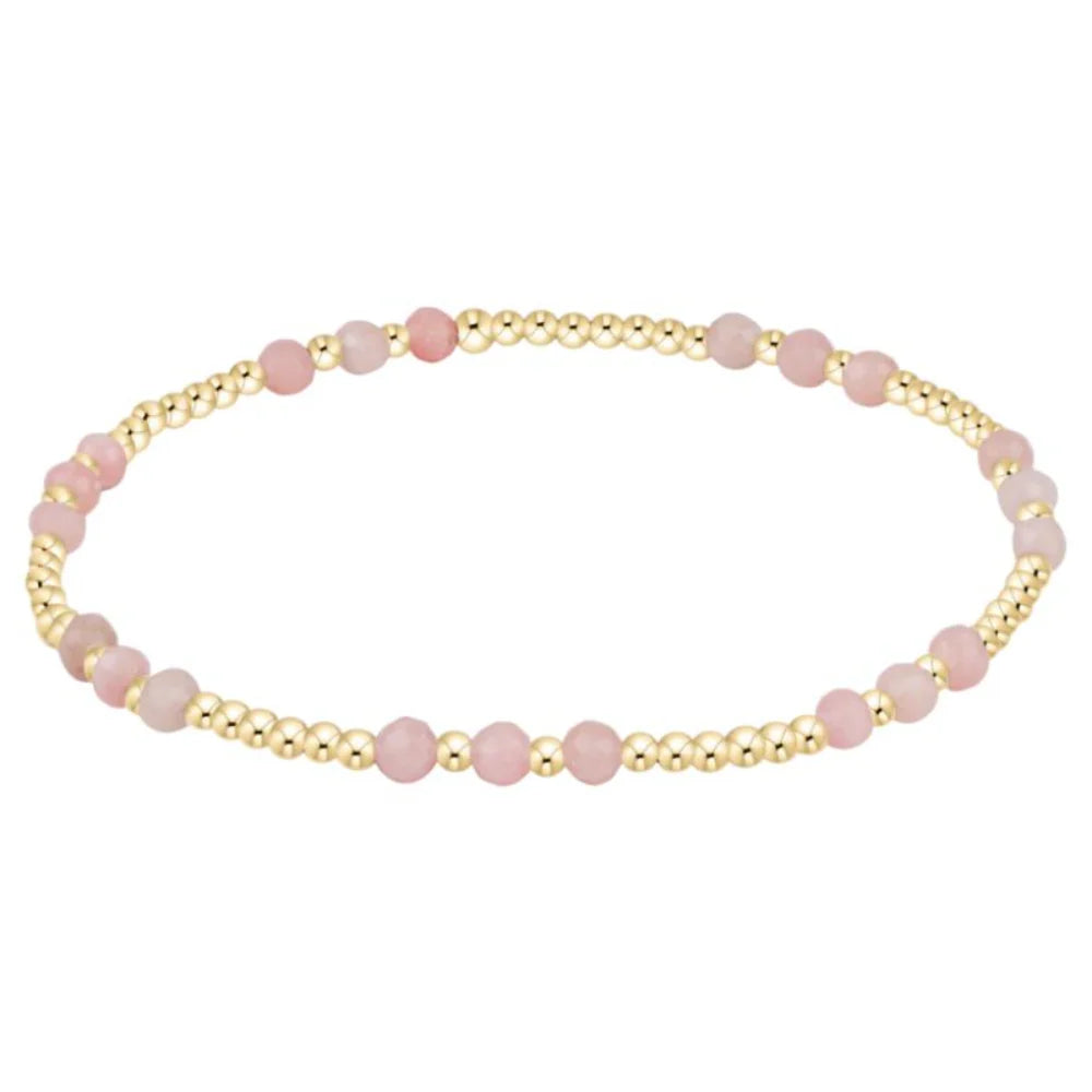 Enewton Pink Opal Gold Joy Gem Bracelet featuring pink opal beads and gold accents, elegant jewelry accessory.
