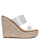 I'm A Big Fan Clear Espadrille Mule Wedges - Be You Boutique