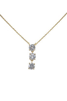 Gold Triple CZ Drop Necklace - Be You Boutique