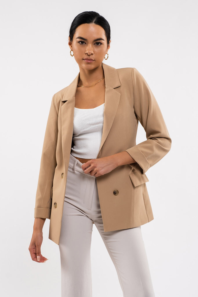 Diego Folded Sleeve Blazer Jacket - Be You Boutique