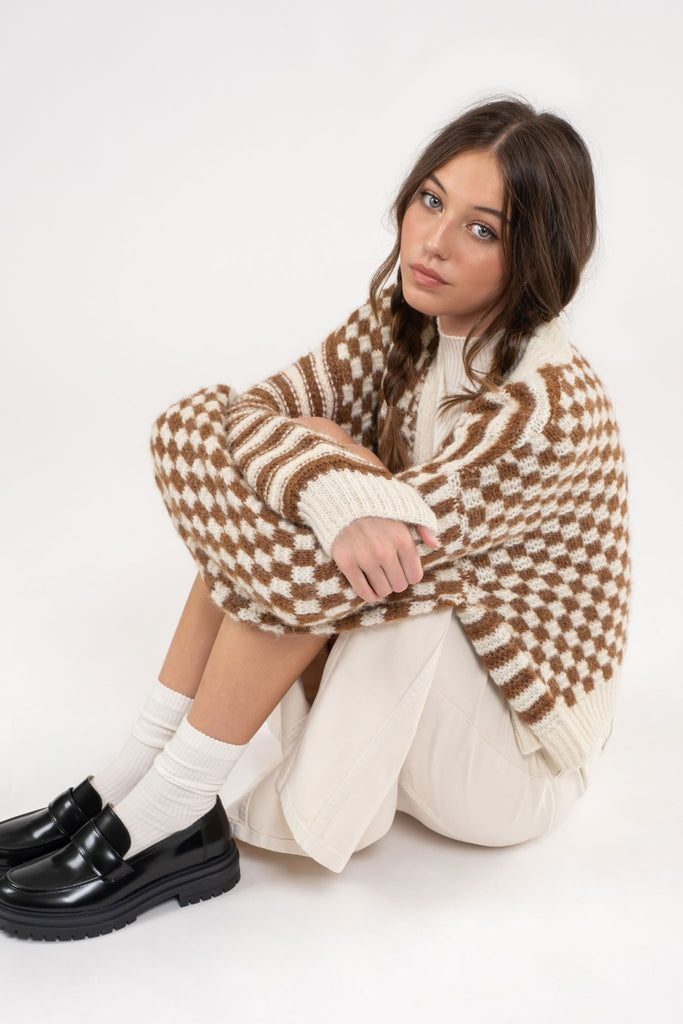 Maverick Striped and Checkered Cardigan - Be You Boutique