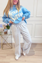 Hannah Striped Straight Leg Pant - Be You Boutique