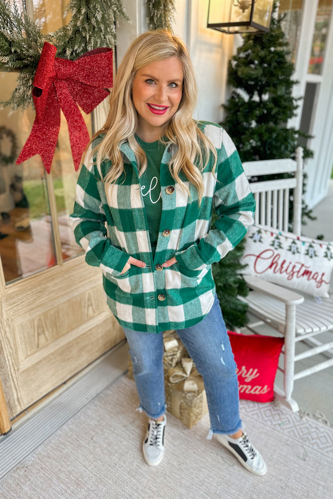 Beau Flannel Shirt Shacket Jacket Top with Pockets - Be You Boutique
