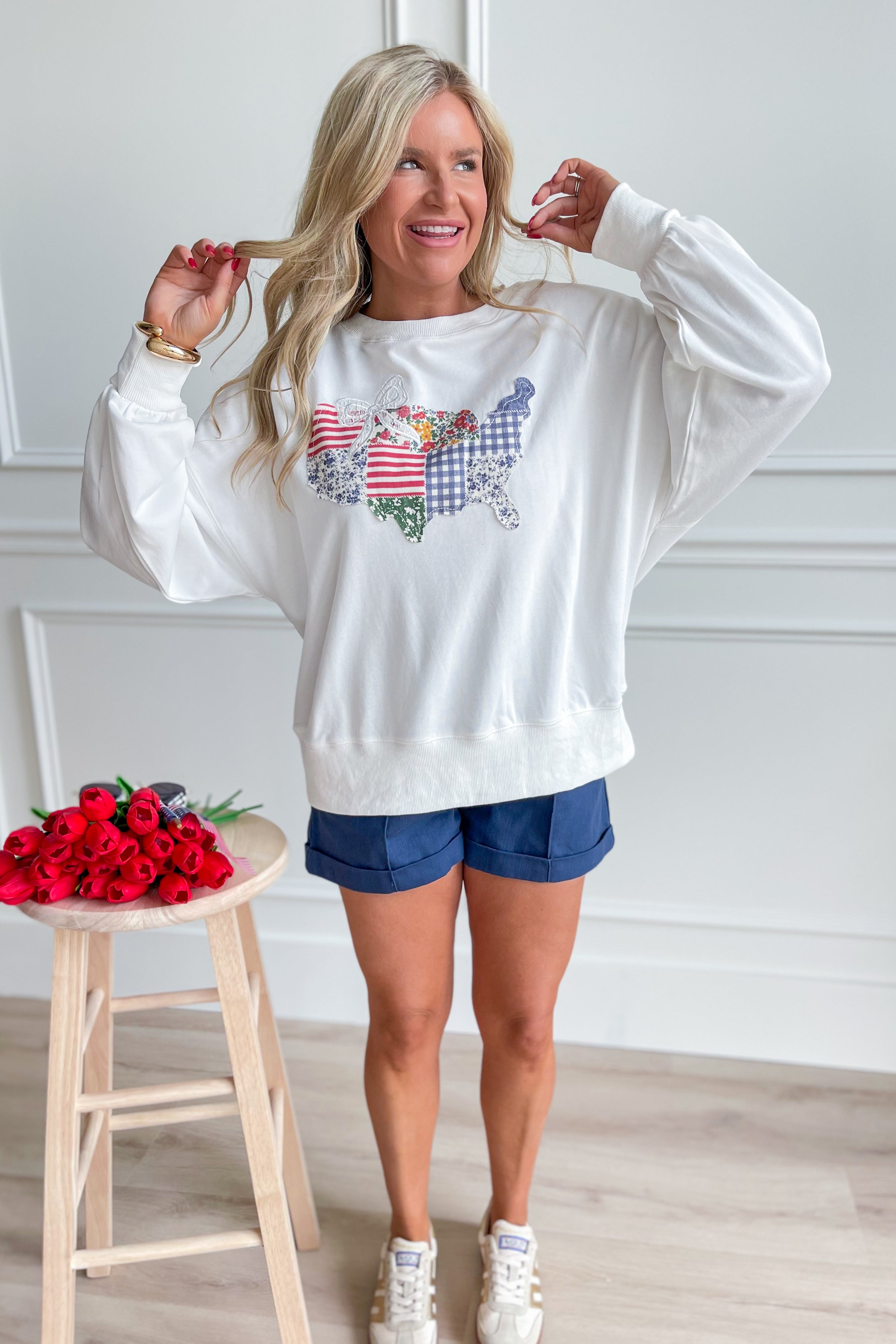 American Proud Patchwork Long Sleeve - Be You Boutique