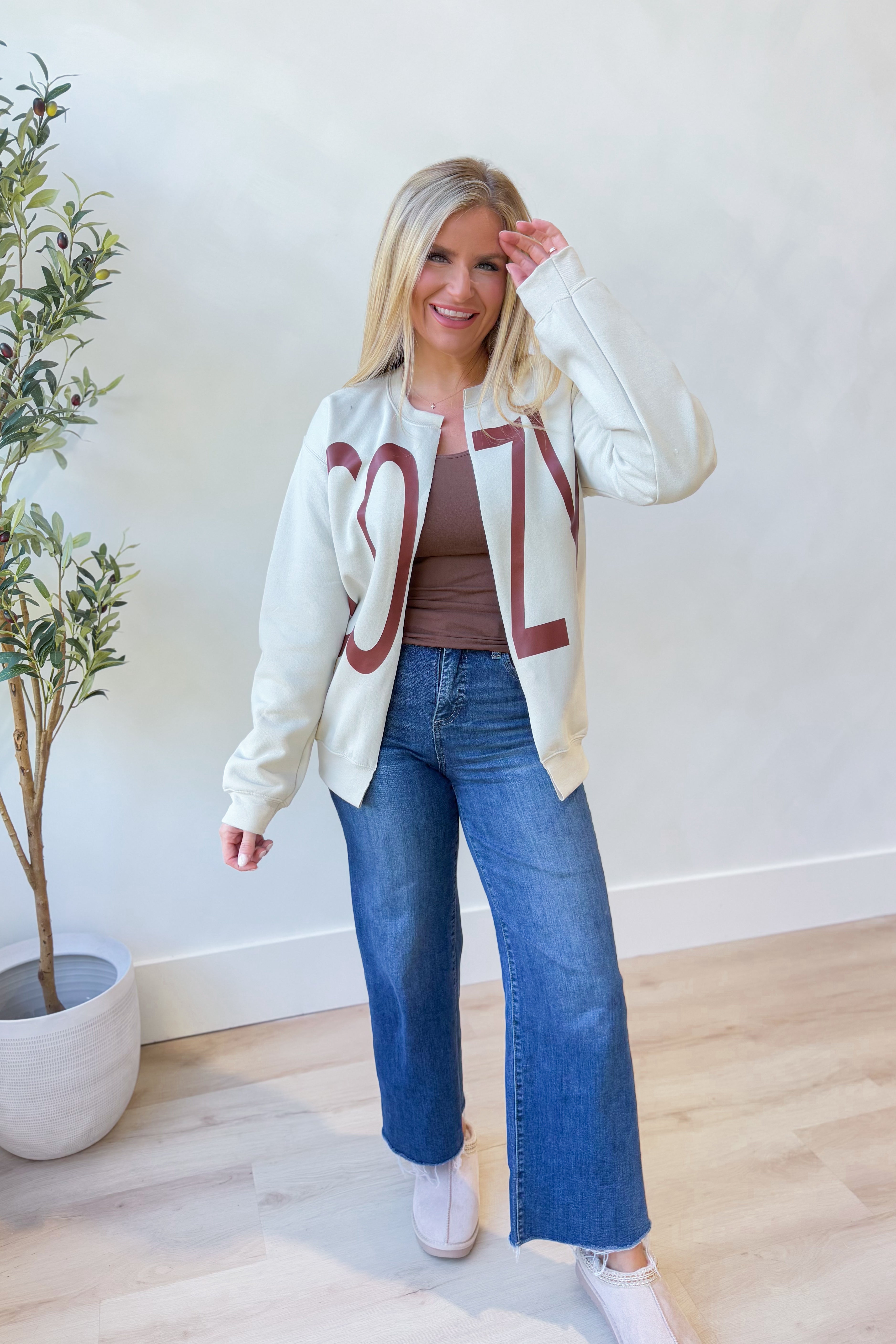 Cozy Season Split Sweatshirt Top - Be You Boutique