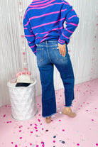 Risen Hank High Rise Frayed Hem Ankle Wide Leg Jeans [1-3XL] - Be You Boutique