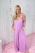 Marjorie Wide Leg Mineral Washed Cotton Span Jumpsuit - Be You Boutique