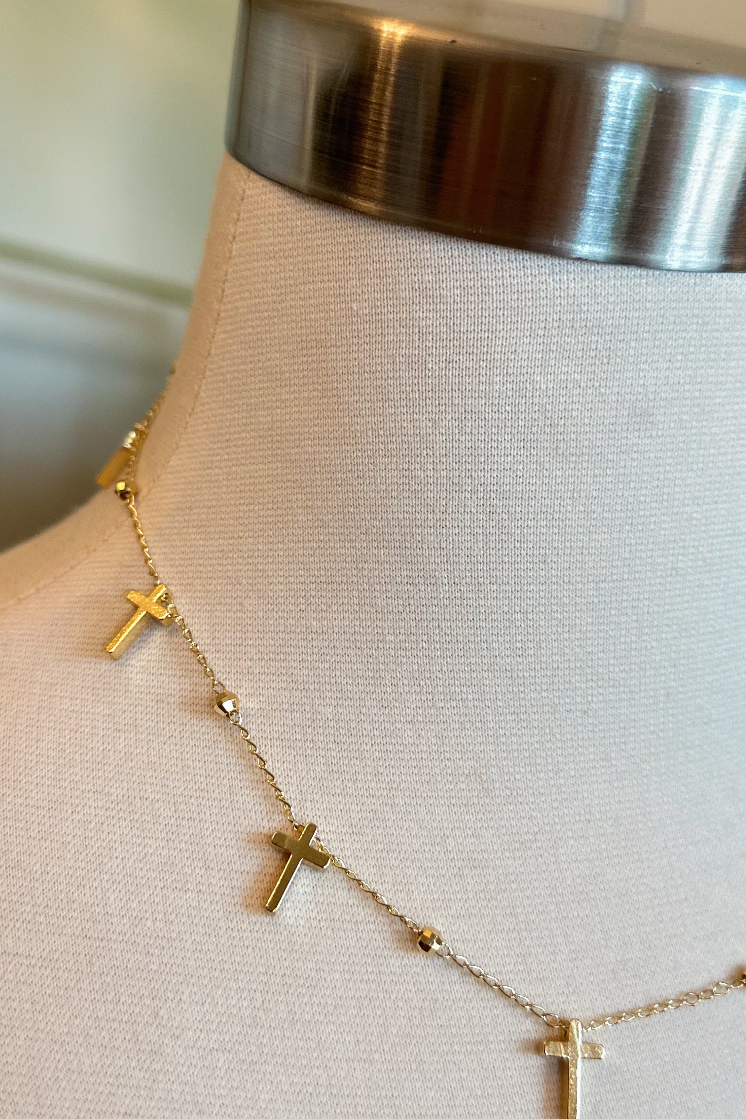 Treasure Jewels Multi Cross Gold Necklace - Be You Boutique