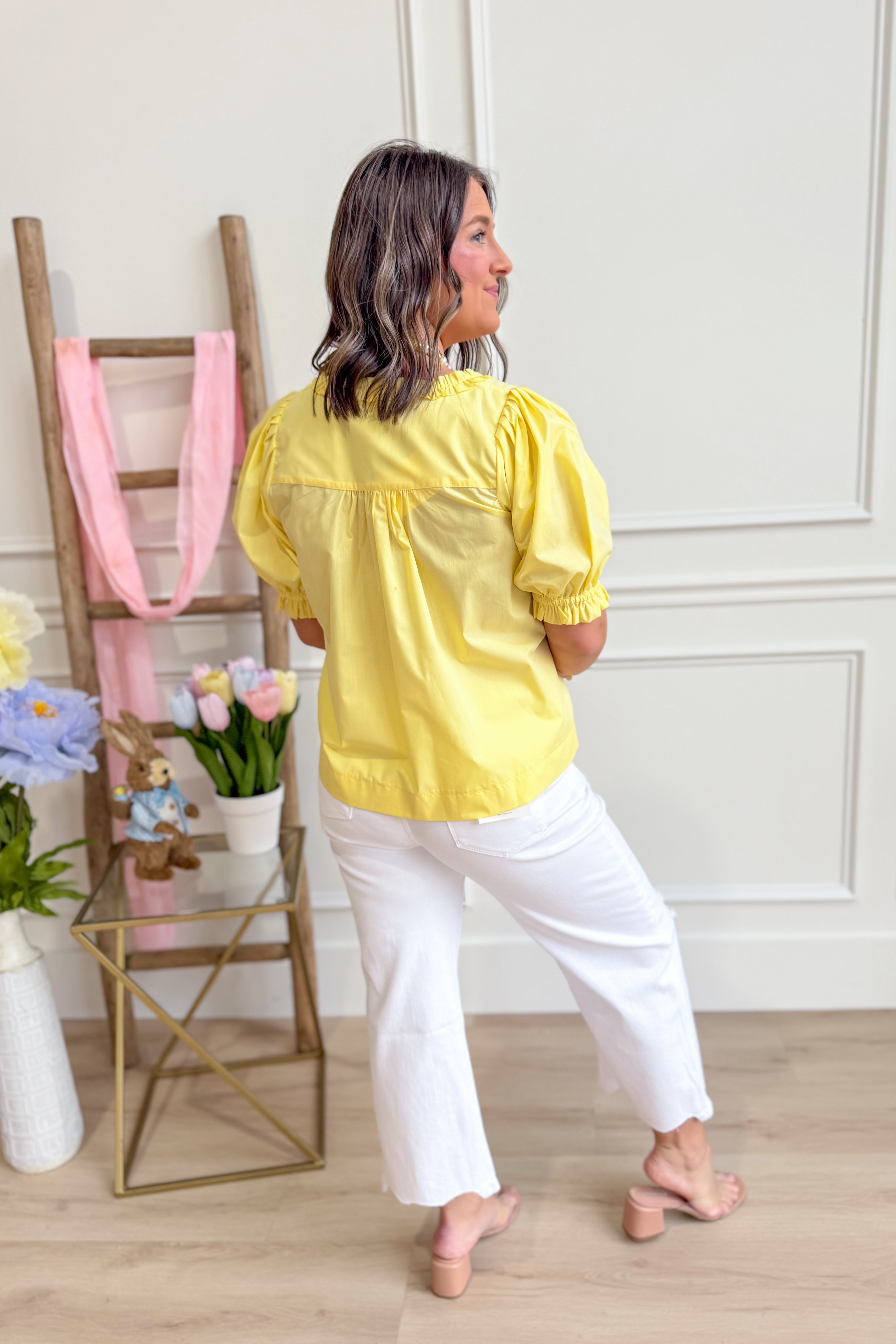 Holly Puff Sleeve Frilly Top - Be You Boutique