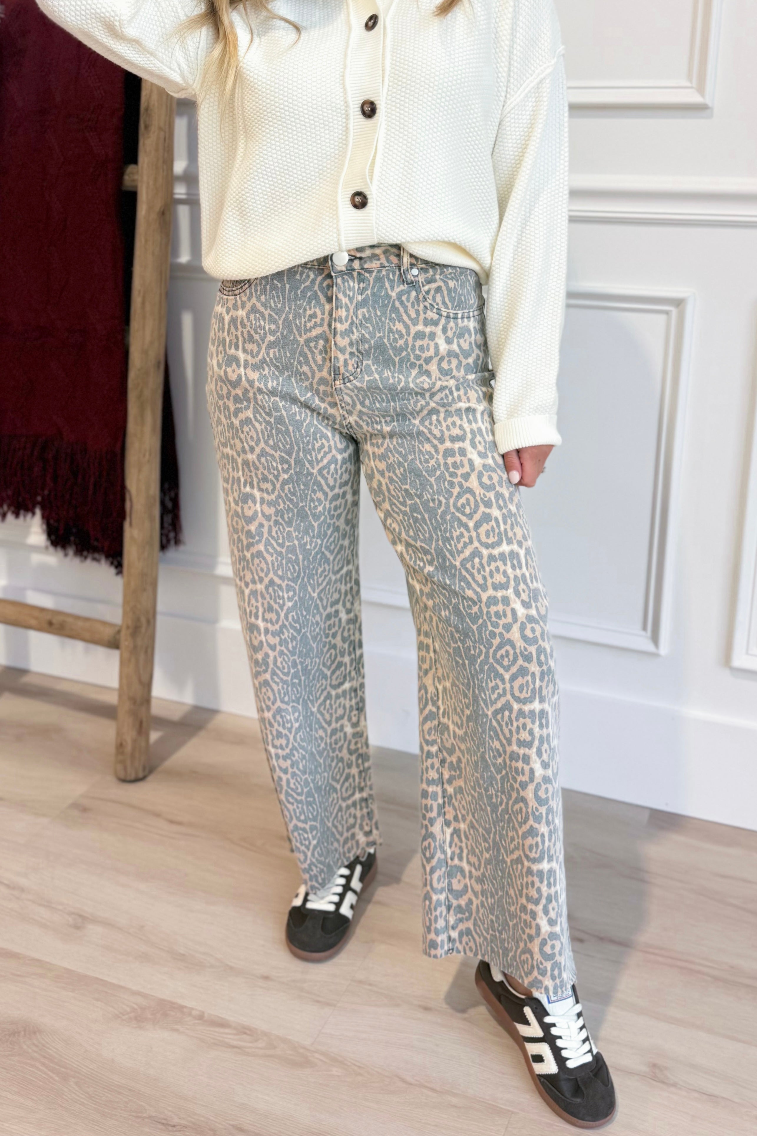 Francine Leopard Twill Pant - Be You Boutique