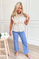 Mayci Collared Floral Sleeveless Top - Be You Boutique