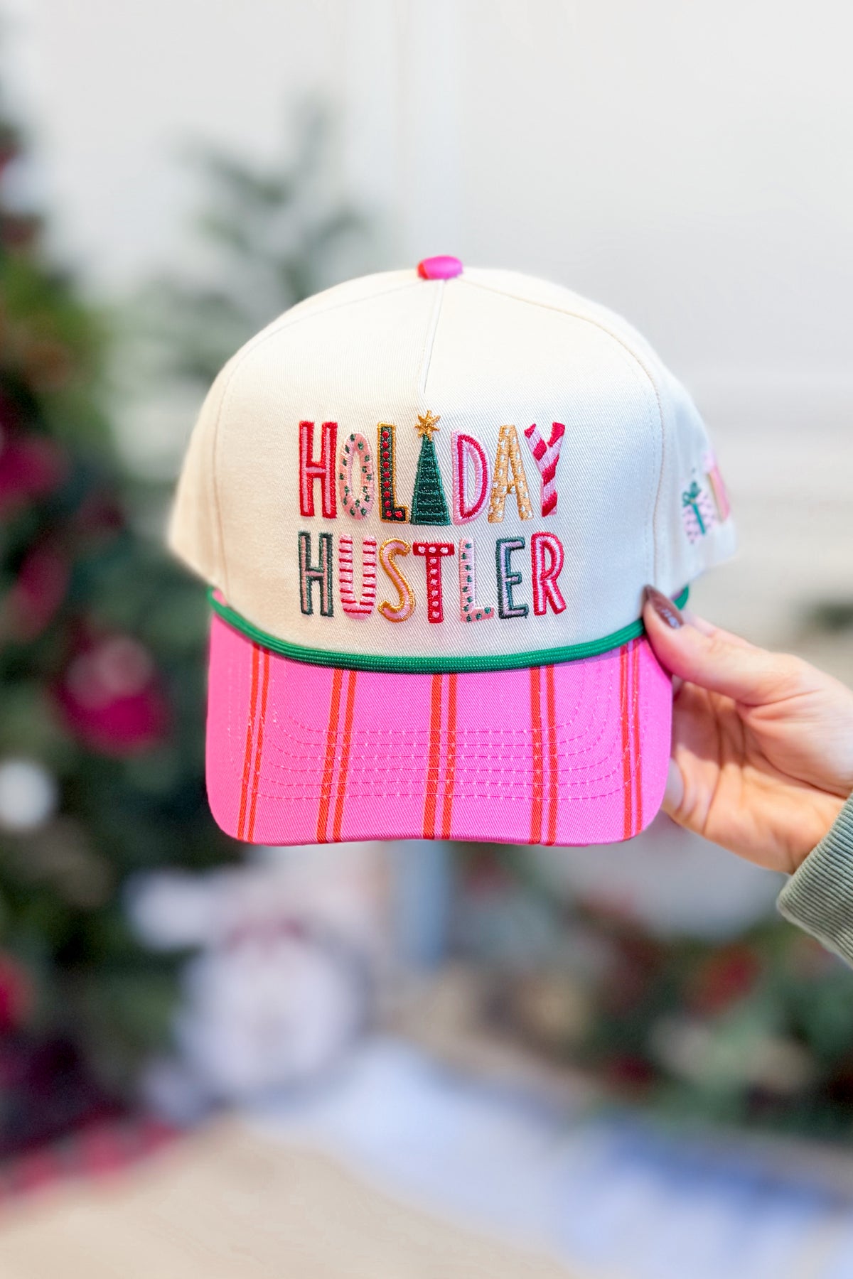 Holiday Hustler canvas hat by SUMMER TEES, stylish 217 hair accessory with a casual, summery design and wide brim.