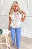 Mayci Collared Floral Sleeveless Top - Be You Boutique