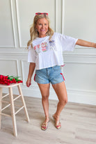 George Mixed Pattern Patched USA Top - Be You Boutique