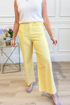 Della Plaid Printed Wide Leg Pant - Be You Boutique