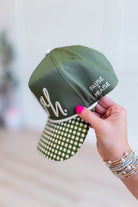 POP Poppy & Pine SELAH Pause & Pray trucker hat with mesh back and embroidered front panel, casual men's accessory.