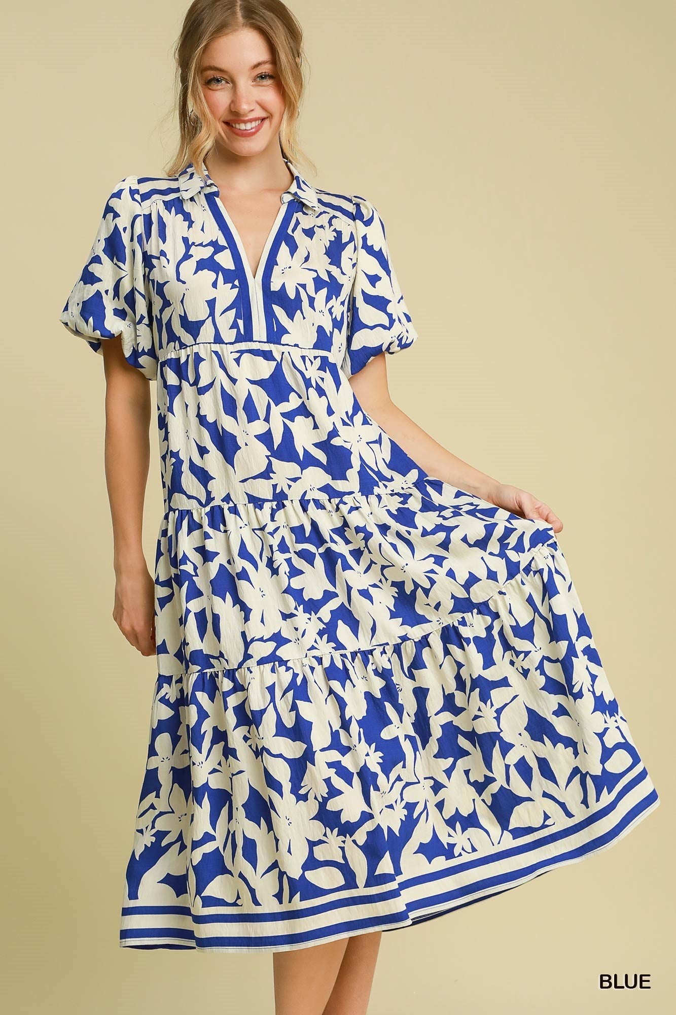 Jessica Botanical Print Midi Dress - Be You Boutique
