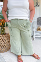 Mateo Mineral Washed Wide Leg Cargo Pants - Be You Boutique