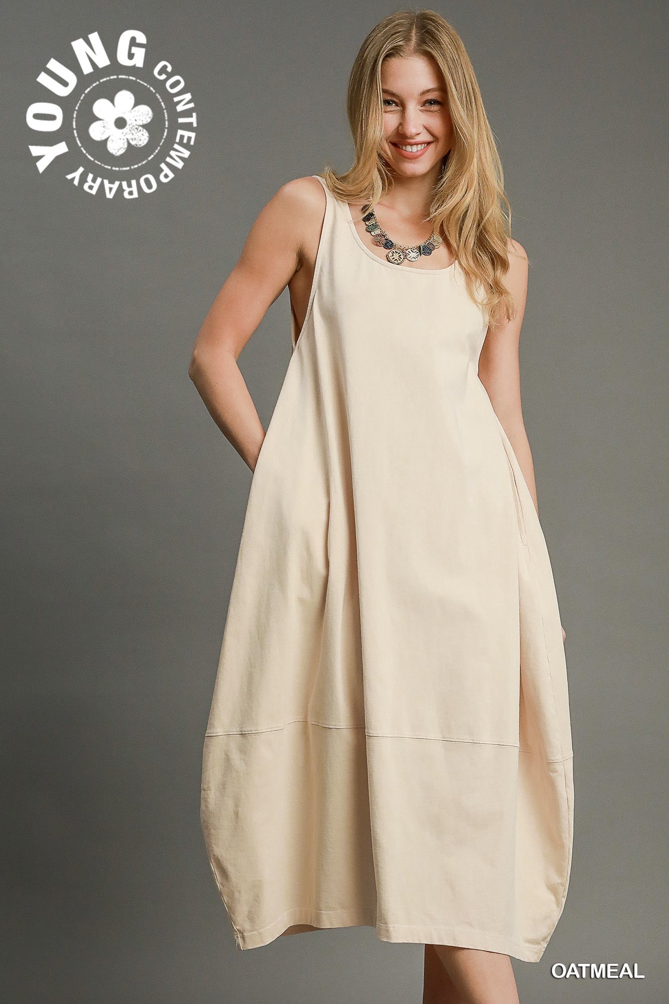 Steff Scoop Neck Line Casual Dress - Be You Boutique