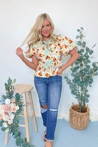 Julie Floral Peplum Top - Be You Boutique