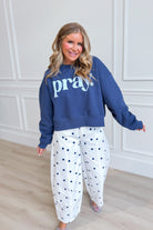 Landry White Polka Dot Barrel Jean by PEACH LOVE from 147 Novelty Jeans collection, featuring white polka dots and a relaxed barrel fit.