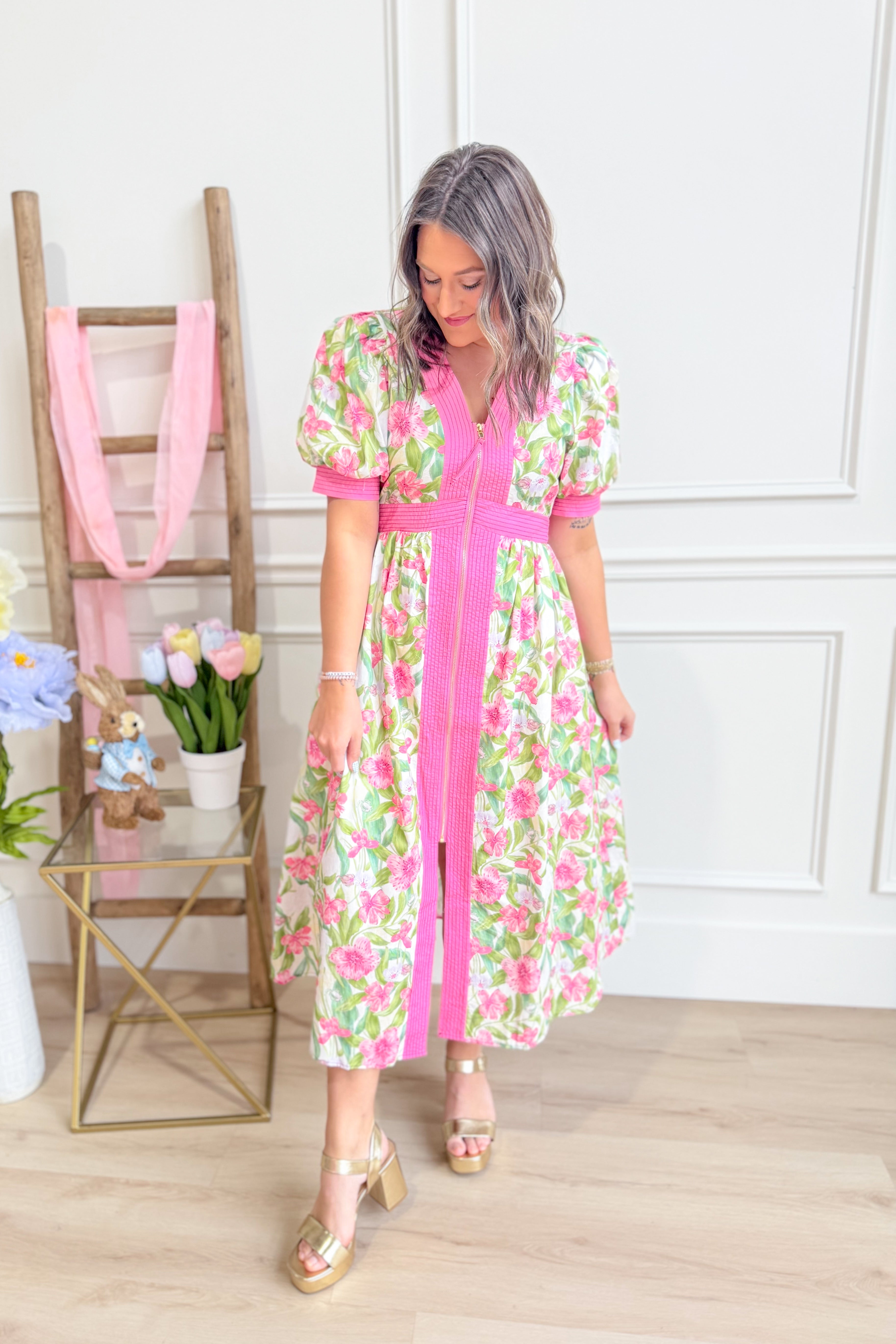 Molly Floral Printed Midi Dress - Be You Boutique