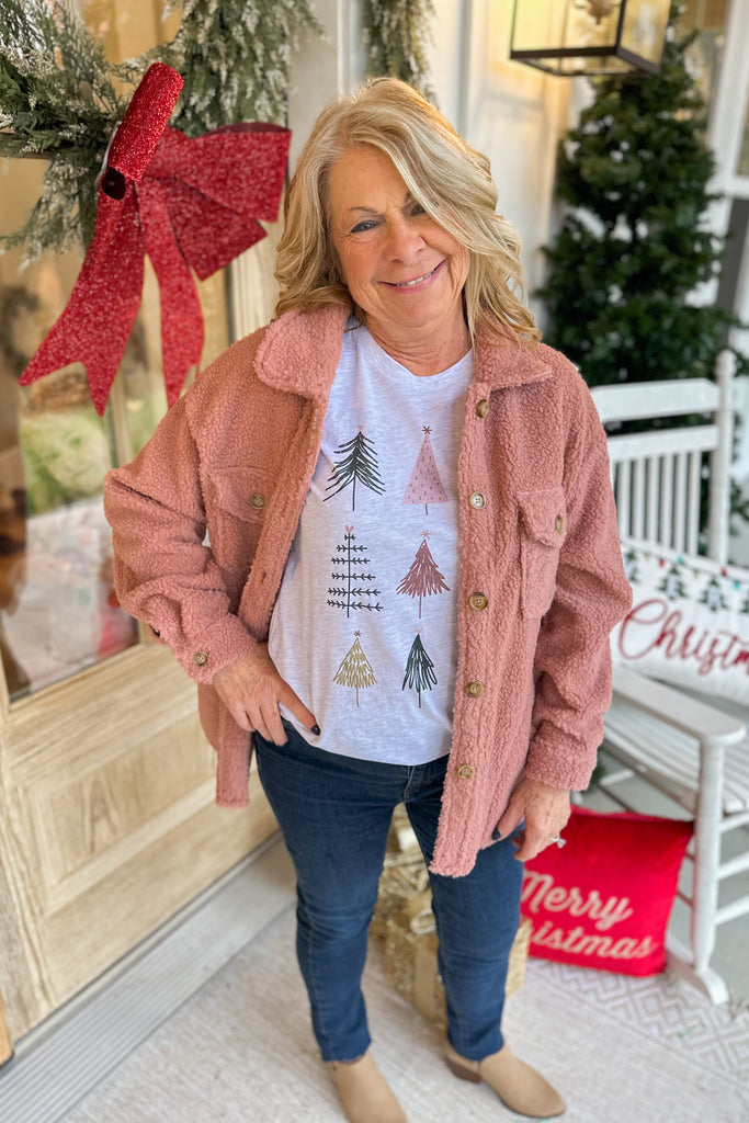 Colorful Christmas Trees Festive Graphic Tee - Be You Boutique