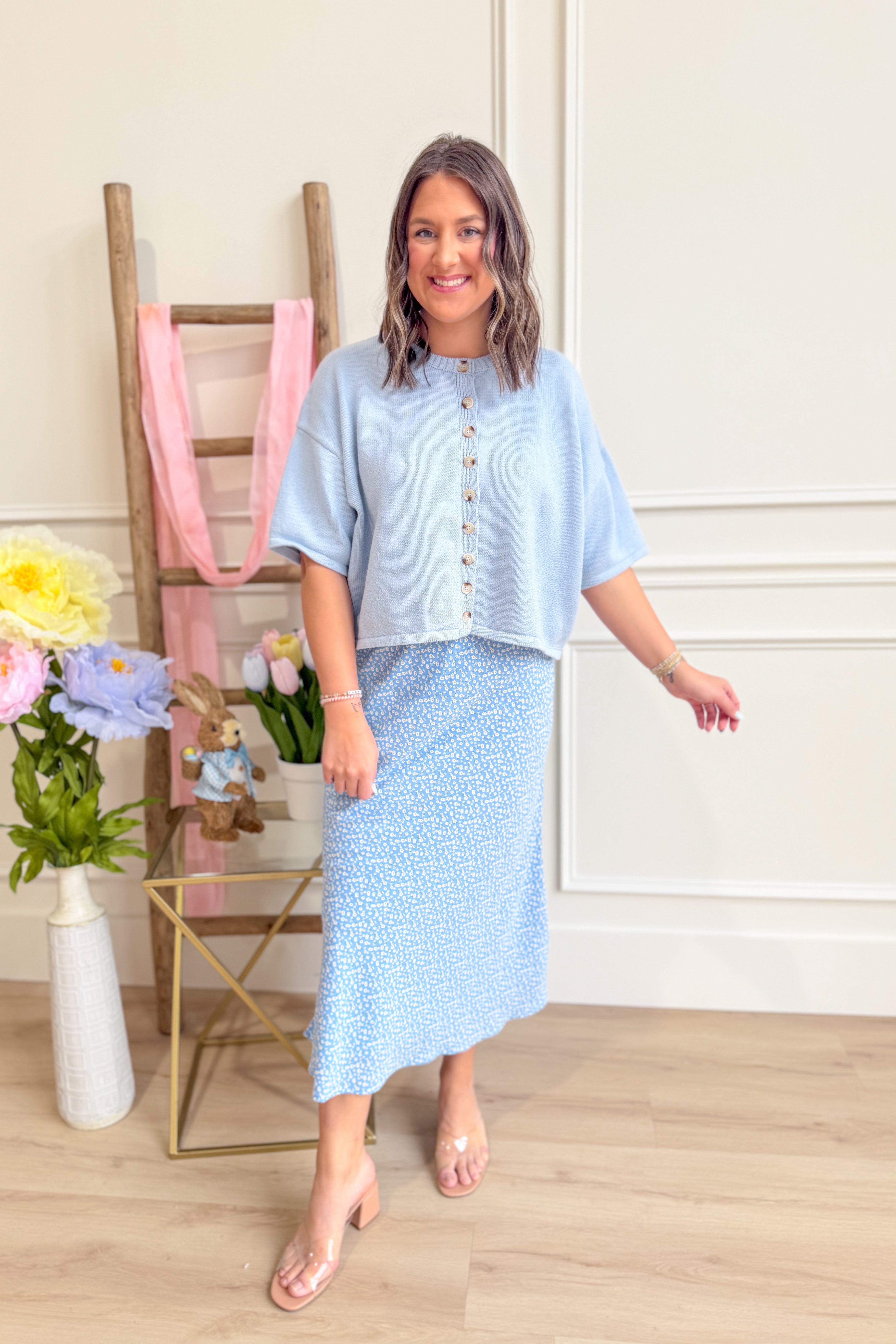 Tammy Ditsy Floral Midi Skirt - Be You Boutique