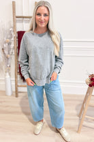 Pre-Order Millie Drop Shoulder Mineral Wash Pullover - Be You Boutique