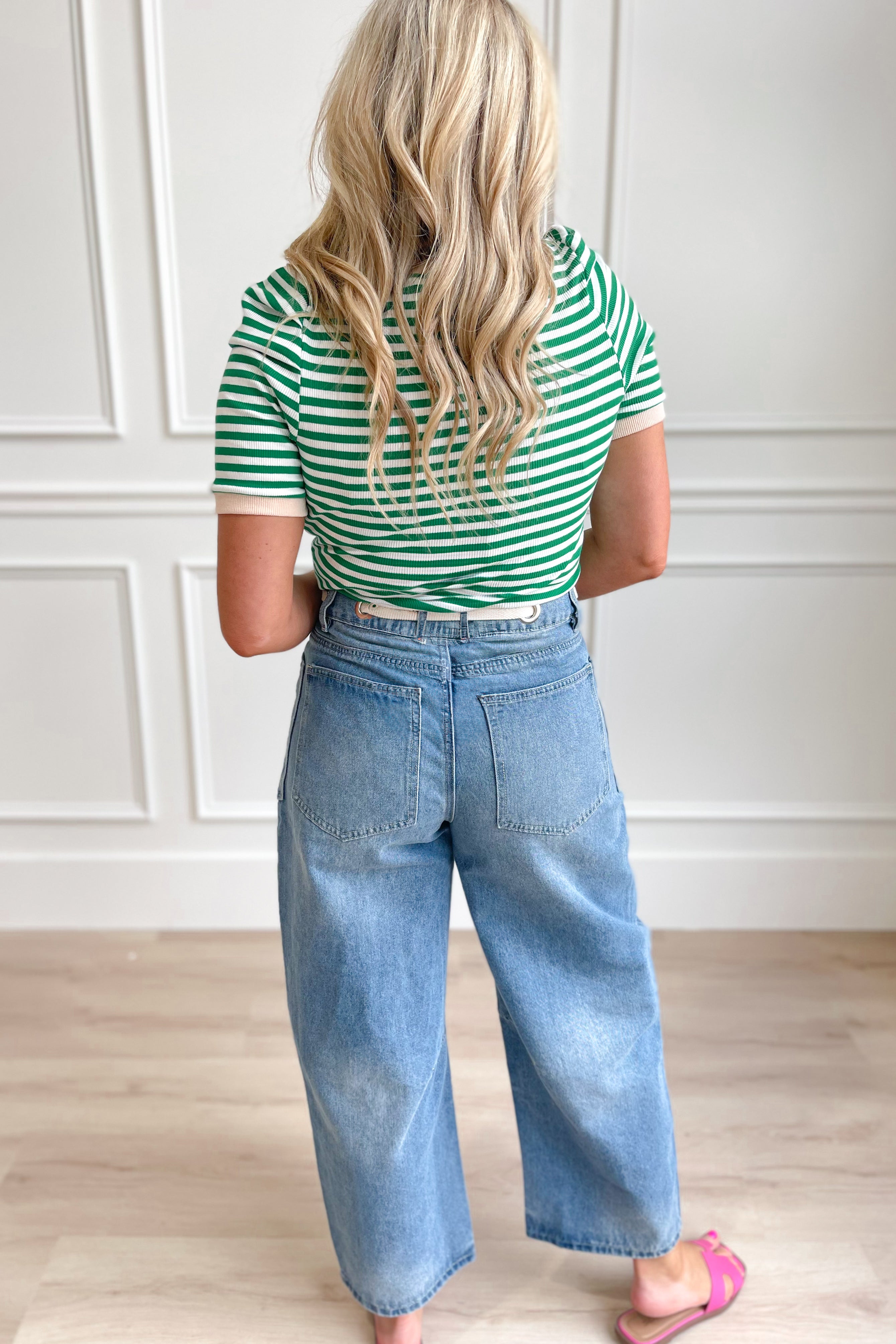 Jeri Striped Puff Sleeve Top - Be You Boutique